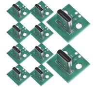 Carte de Conversion USB C Femelle 6 Broches Pcb Verticale | Pas 2,54mm, Montage Traversant, Alliage de Zinc et Étain, pour Kits et Prototypes