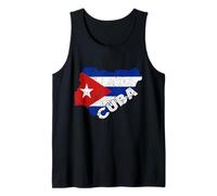 Carte de Cuba Heritage Cuban Pride Drapeau Cuban Racines Débardeur