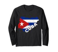 Carte de Cuba Heritage Cuban Pride Drapeau Cuban Racines Manche Longue