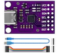 Carte de débogage CP2112 MCU-2112, module de communication USB vers SMBus I2C avec câble de type C + câble Dupont mâle vers femelle de 10 cm, 10 p, 2.0 Type-C 2112, kit d'évaluation adaptateur de