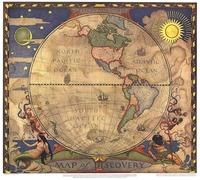 Carte de découverte de 1928, hémisphère occidental