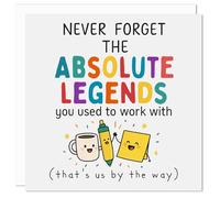 Carte de départ amusante pour collègue - Cartes d'adieu pour collègue - Bureau insolite - Never Forget The Absolute Legends You Used To Work With - Fabriquée en Grande-Bretagne - Adieu amusant pour un