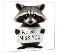 Carte de départ des collègues - Carte « Sorry You're Leaving » - We Will Miss You Raton laveur