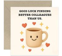 Carte de départ « Good Luck Finding Better Colleague Leaving » - Motif humoristique humoristique pour homme et femme - Adieu, bonne chance - Carte carrée, intérieur vierge avec enveloppe