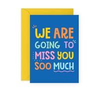 Carte de départ - « We Will Miss You So Much » - Carte d'adieu lumineuse et joyeuse pour collègues, collègues, amis, employés ou un être cher - Carte d'adieu avec enveloppe jaune - Livré avec des
