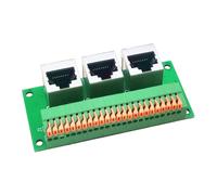 Carte de dérivation femelle RJ45, RJ45 sans soudure vers borne à ressort rapide à 8 broches, connecteur femelle RJ45 à trois voies avec carte PCB