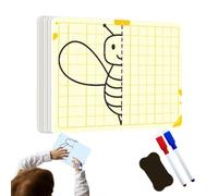 Carte de dessin de symétrie - Tableau avec motif quadrillé | Ensemble d'outils de développement pour l'écriture pour garçons et filles