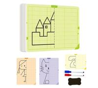 Carte De Dessins Symétriques De Grille,Kit Artistique Avec Grille Effaçable Pour - Jouet Éducatif Pour Peinture, Activité STEM Créative Pour