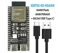 Carte de développement ESP32-S3 2.4G Wifi Tech pour Ardu37ESP IDF ESP32-S3-WROOM-1 N8Inter N16R8 44Pin Type-C 8M PSRAM ESP32 S3 - Type N16R8 with Cable