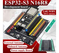 Carte de développement ESP32-S3 avec kit adaptateur d'extension, module Wifi BT 2.4G, MCU ESP32-S3WROOM1 N16R8 44 broches Type-C ESP32-S3 N16R8 IPEX KIT A