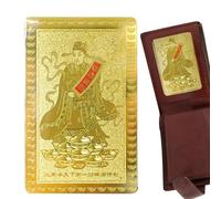Carte de dieu de la richesse | Carte traditionnelle chinoise dorée à collectionner, la carte de décoration de portefeuille symbolise la richesse et la chance pour les amis et les