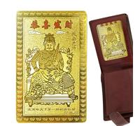 Carte de Dieu de la Richesse Feng Shui, Carte Chinoise Feng Shui | Carte d'or traditionnelle chinoise à collectionner, carte talisman dorée pour la richesse et le sue