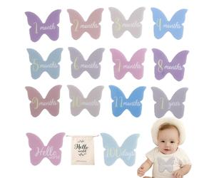 Carte de disques mensuelle, carte de croissance, Panneau d’annonce de bébé en acrylique, Élégant panneau de bienvenue et de bonjour pour bébé pour documenter la croissance de votre enfant et les nouve