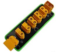 Carte de distribution d'alimentation pour modèles RC avec 5 connecteurs XT60, carte de distribution de courant élevé 50 A pour drones, bateaux, voitures, compactes à faire soi-même, vert/jaune (sans