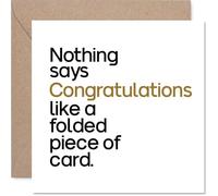 Carte de félicitations amusante - Modern Sarcasm Meets Celebration - Typographie moderne audacieuse en noir, or et blanc - Carré de 145 mm, enveloppe incluse