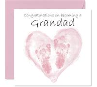 Carte de félicitations pour bébé fille - Congrats Becoming - Well Done Congratulations for New Grandad, 145 mm Welcome To The World