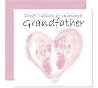 Carte de félicitations pour bébé fille - Congrats Becoming - Well Done Congratulations for New Grandfather, 145 mm Welcome To The World