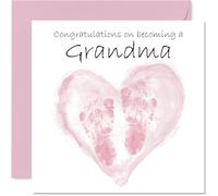 Carte de félicitations pour bébé fille - Congrats Becoming - Well Done Congratulations for New Grandma, 145 mm Welcome To The World