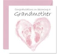 Carte de félicitations pour bébé fille - Congrats Becoming - Well Done Congratulations for New Grandmother 145 mm Welcome To The World