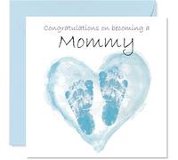 Carte de félicitations pour bébé garçon - Congrats Becoming - Well Done Congratulations for New Mommy, 145 mm Welcome To The World