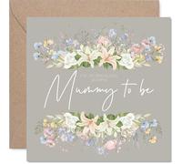 Carte de félicitations pour bébé unisexe - Bouquet floral pour future maman - Carte de félicitations pour amis, famille, collègue, voisin, 145 mm