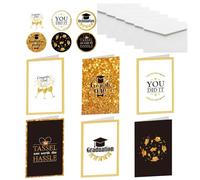 Carte de félicitations pour diplôme universitaire,Ensemble de remise des diplômes avec enveloppes et autocollants - Cartes de félicitations pour réussir | Pour l'école primaire collège universitaire