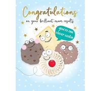 Carte de félicitations pour examen, Congratulations on Your Brilliant Exam Results, Clever Cookie - 20,3 x 15,2 cm Piccadilly Greetings