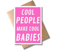 Carte de félicitations pour naissance avec enveloppe - Carte de félicitations pour la naissance « Cool People make Cool Babies », carte cadeau de grossesse, genre, fille, protection de la mère, bébé,