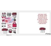 Carte de fête à coller B6+enveloppe anniversaire 18 wz09