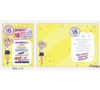 Carte de fête à coller B6+enveloppe anniversaire 18 wz21