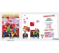 Carte de fête à coller B6+enveloppe anniversaire 18 wz22