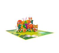 Carte de fête de Pâques élégante avec enveloppe effets portables animaux carte de vœux fête enfants fournitures de fête