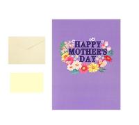 Carte de fête des mères | Carte pop-up Happy Mother's Day | Cartes pop-up pour femme avec message et enveloppe | 15 x 20 cm | Sculptures en papier pour femme, grand-mère