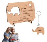 Carte de fête des mères en bois avec porte-clés pour la fête des mères - Carte souvenir pour femme, fille, grand-mère, tante