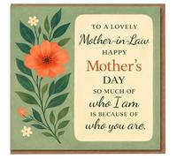 Carte de fête des mères pour belle-mère - Motif floral avec message sincère : So much of who I am is because of who you are