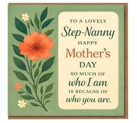 Carte de fête des mères pour belle-nounou - Motif floral avec message sincère « So Much of Who I Am Is Because of Who You Are » - Carte attentionnée pour belle-grand-mère