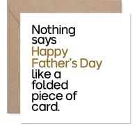 Carte de fête des pères coquine pour papa - Style moderne pour la fête des pères - Typographie noire et dorée avec carte pliée ludique - Carré de 145 mm, enveloppe incluse