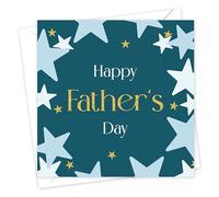 Carte de fête des pères « Happy Fathers Day » de la part de son fils ou de sa fille - Carte de fête des pères en feuille d'or - 15 x 15 cm - Fabriquée au Royaume-Uni