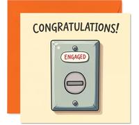 Carte de fiançailles amusante pour les couples - Cadenas de toilette ENGAGED - Cadeau de félicitations, carte de félicitations pour collègues, amis, famille, cartes de vœux 145 mm