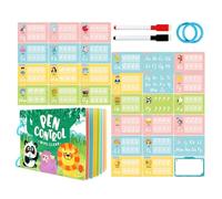 Carte de Formation à la Lutte Contre Le Stylo, Jeu de Pratique de l'éducation à l'éducation précoce réutilisable, écriture de Cartes Interactive Learning Book for Kids Boys Girls