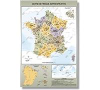 Carte de France Administrative - Modèle Topaze - Poster Plastifié A0