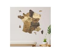 Carte de France en bois 2D Multicolor (50*51 cm) - Creatifwood - Décoration Murale