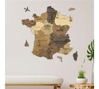 Carte de France en bois 2D CREATIFWOOD Multicolor - Décoration Murale Multicolor G