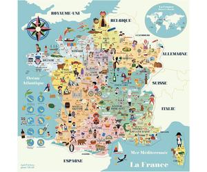 Carte de france magnétique ingela p. Arrhenius bleu TU