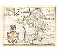 Carte de gaule Affiche Poster Reproduction - Format 50X70 cm Papier Luxe 300 GR - Vente du fichier numérique HD Possible Nous Consulter (Boutique : affichevintage.FR)
