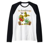 Carte de Guadeloupe Madras Colibri Hibiscus Et Rhum Antilles Manche Raglan