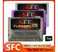 Carte de jeu 3000 en 1 OS.V12 SFC pour Super Famicom avec carte TF de 8 Go pour console de jeu vidéo SNES SFC, accessoires de jeu Purple