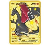 Carte de jeu en métal anglais pour Pokémon Charizard V Noir Noir G