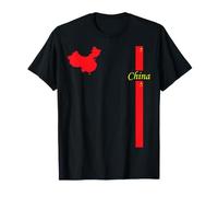 Carte de la Chine et Drapeau Patriotique de Voyage Graphique T-Shirt