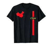 Carte de la Chine et Drapeau Patriotique de Voyage Graphique T-Shirt Graphique avec Valeur